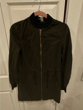 Vintage H&M “Divided” Olive Green Bomber Jacket/Dress with Gold Zipper size 4